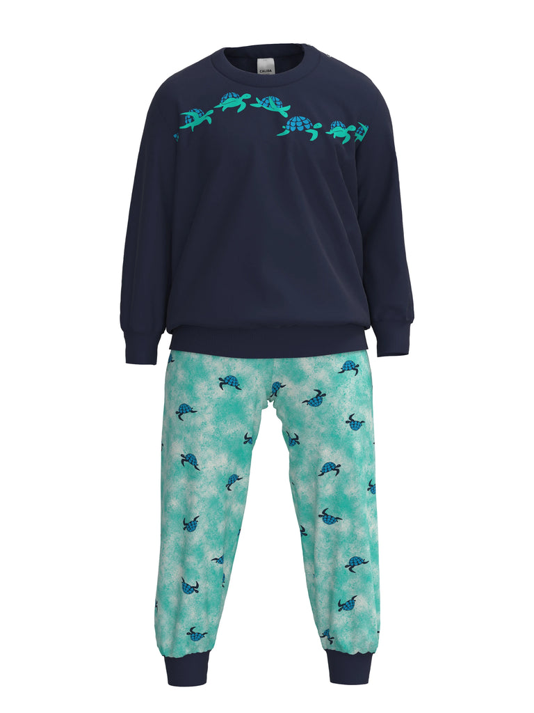 Caliday Boys Long Sleeve Pajama Turtle 58278