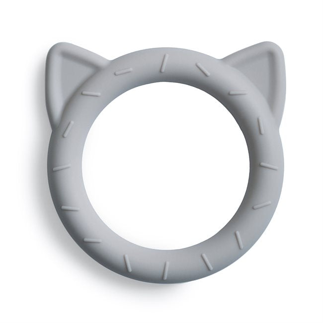 anneau de dentition mushie chat silicone