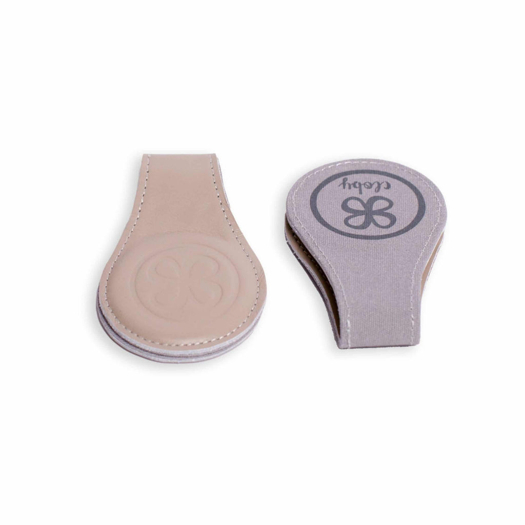 CLOBY - Leder Magnet Clips 2er Set Beige