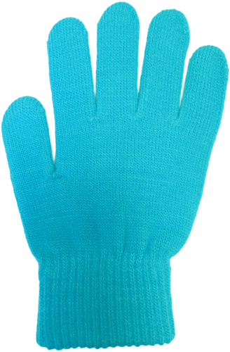 CHLOE NOEL - knitted gloves without rhinestones turquoise