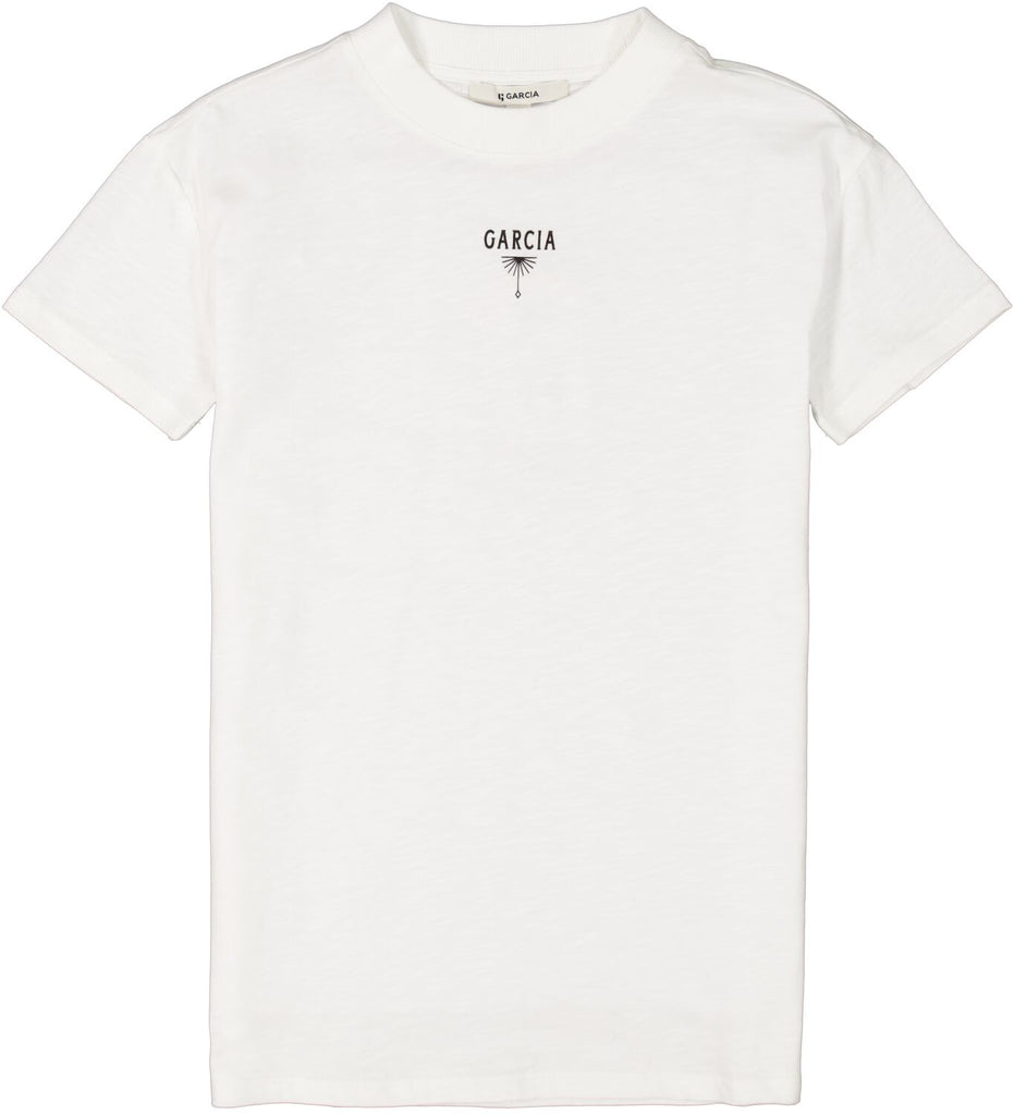 Garcia T-shirt bianca con stampa sul retro N22403