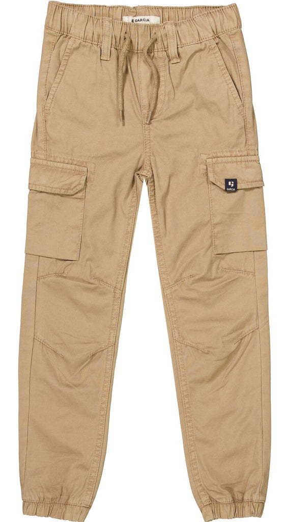 Pantalon cargo Garcia beige taille élastiquée avec cordons de serrage N25715