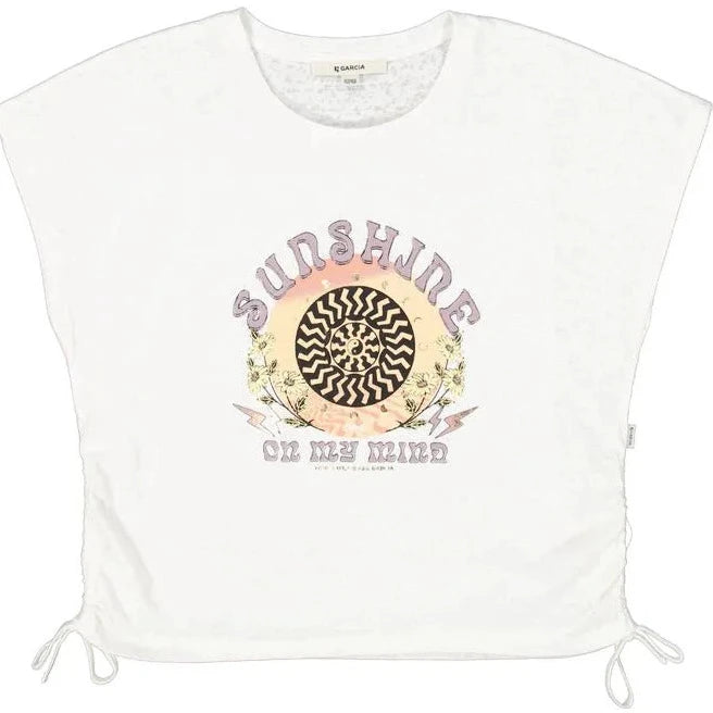 Garcia T-Shirt Girls Sunshine sivo-bijela C32605
