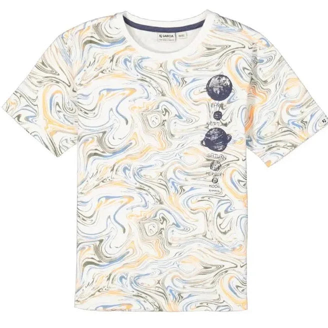 Garcia T-Shirt Weltall off-white C35406