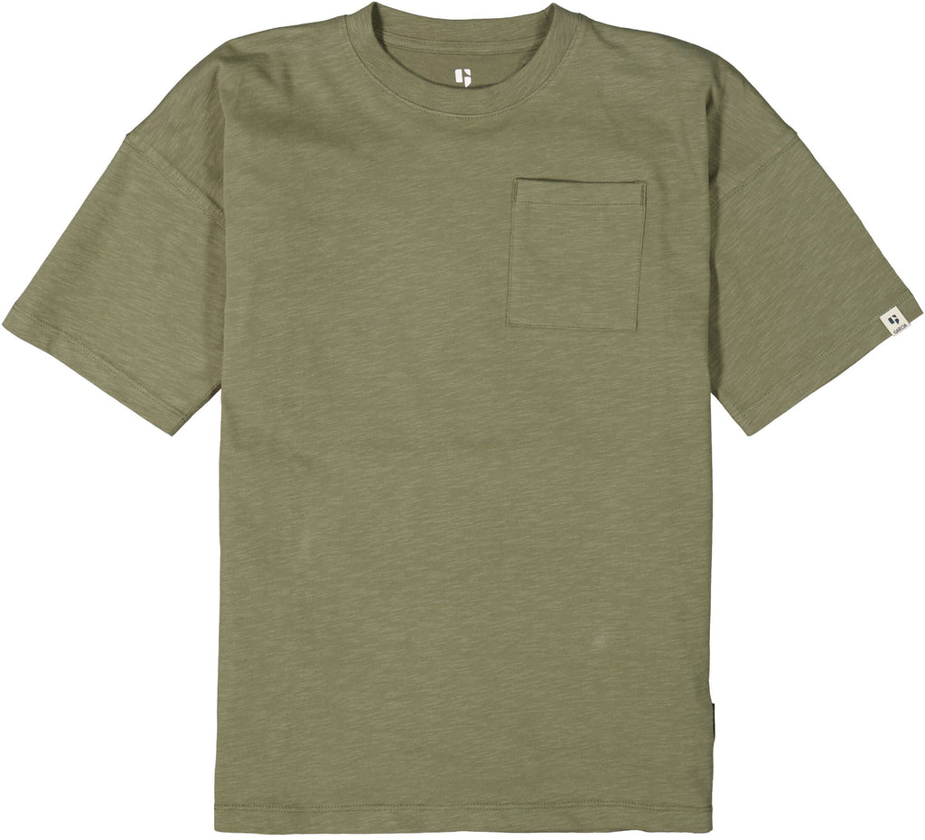 Garcia Erkek Çocuk T-Shirt Yeşil, göğüs cepli O23404