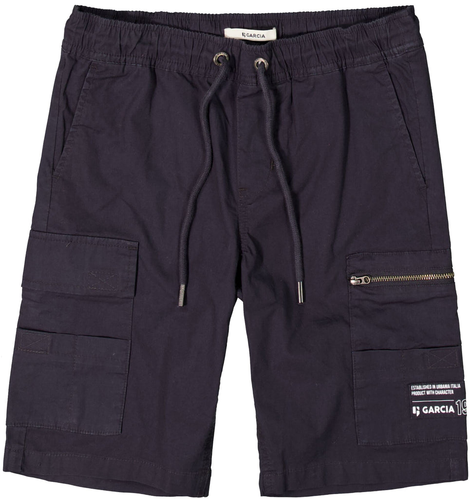 Pantaloncini cargo grigio scuro Garcia con elastico in vita O23520