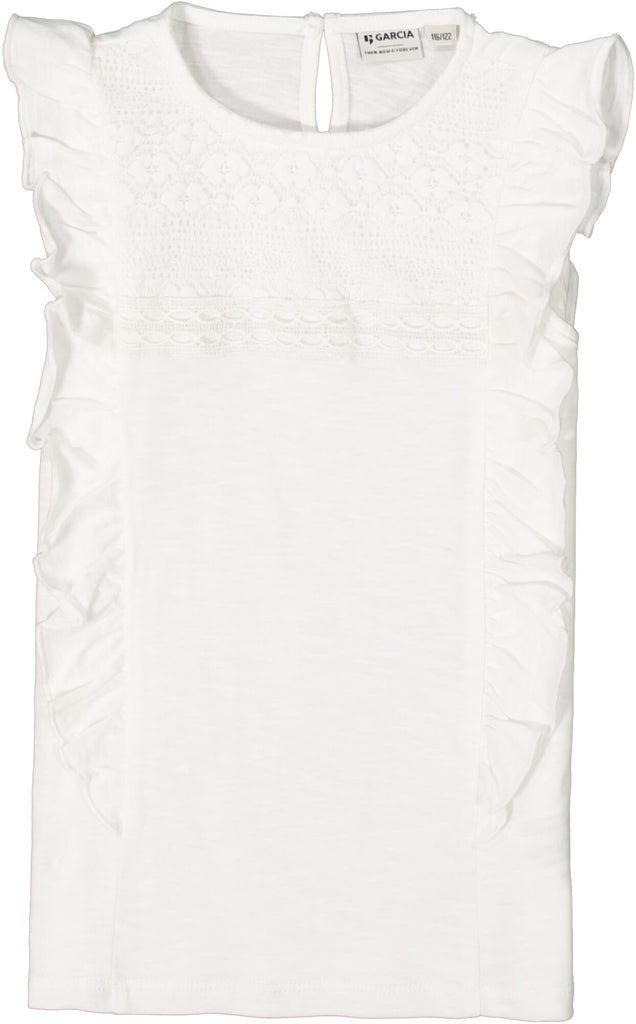 Këmishë Garcia e bardhë me dantella O24407