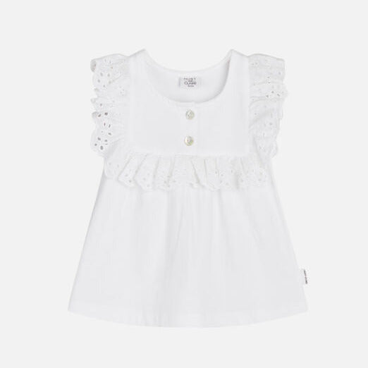 Hust & Claire T-Shirt Bambina bianca con ricamo 19795