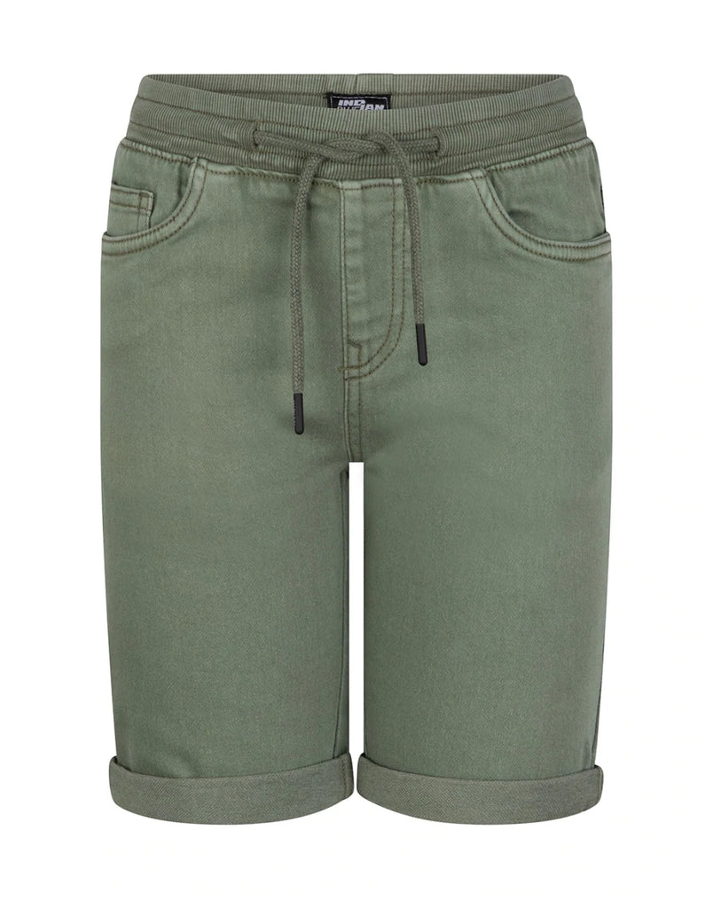 Pantaloncini da ragazzo indiani blu jeans verde militare 6559