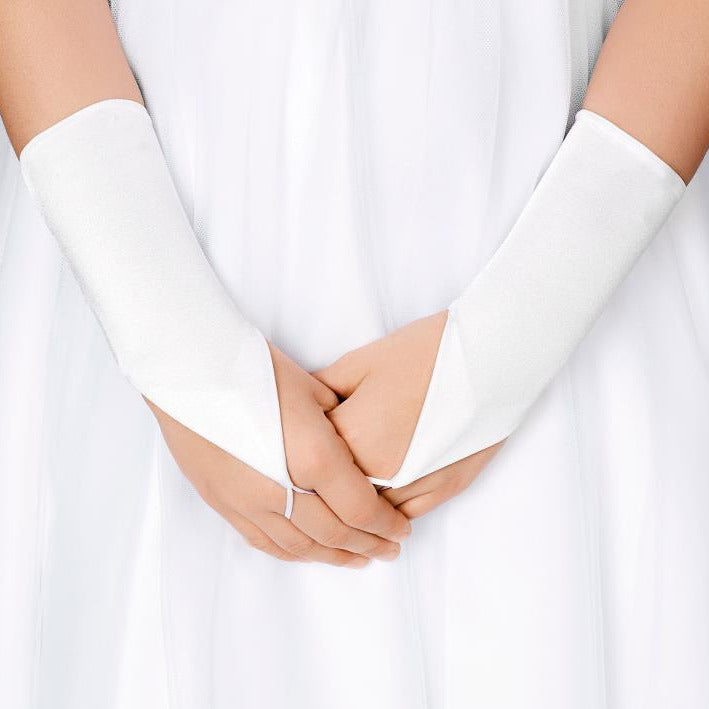 handschuhe satin weiss