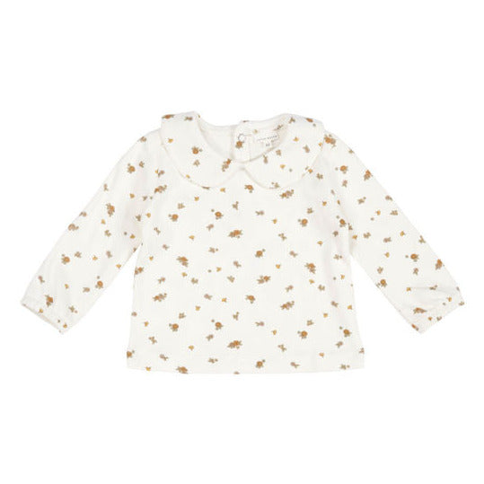 Little Dutch Long-sleeved t-shirt with round collar white blossom