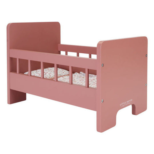 cama de muñeca Little Dutch incluyendo textiles hechos de madera FSC LD7097