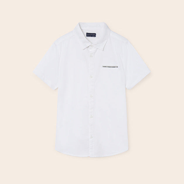 Елегантна біла сорочка з коротким рукавом Mayoral Boy 6111
