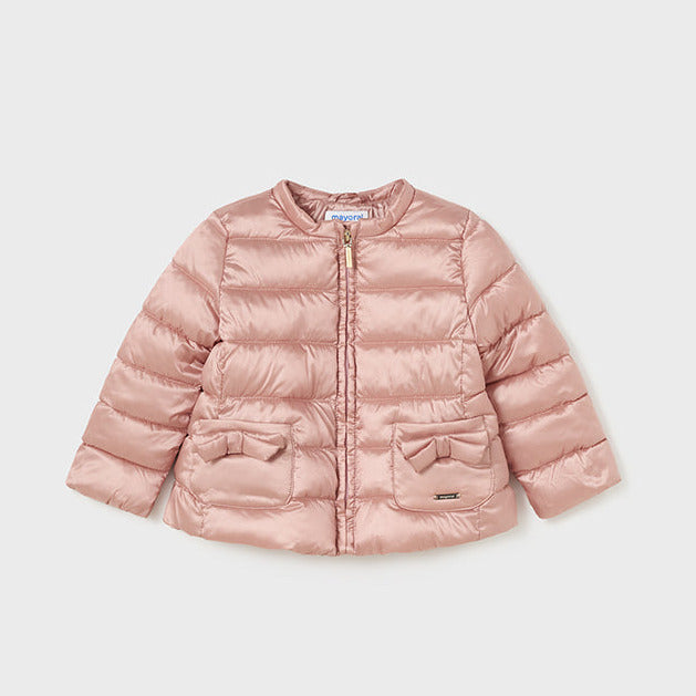 Стьобана куртка Mayoral Babygirl з переробленого поліестеру рожевого кольору 1411