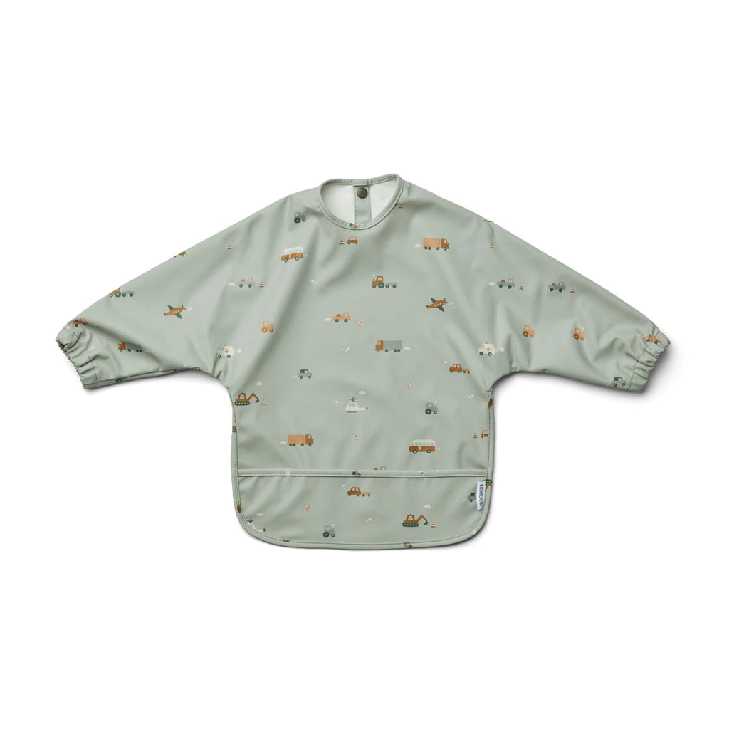 LIEWOOD - Lätzchen Merle mit Aermel Vehicles Dove Blue Mix