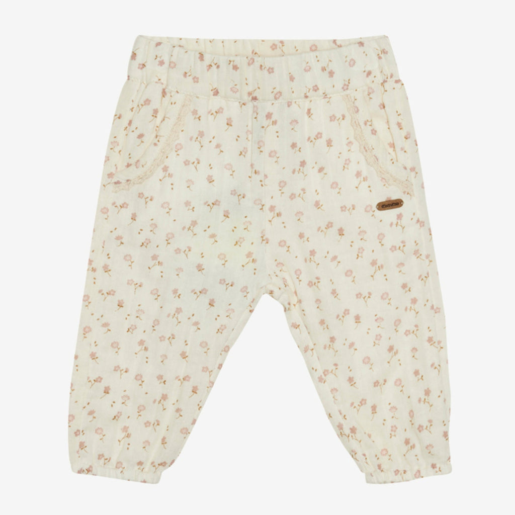Minymo Babygirl pants with floral pattern 112153