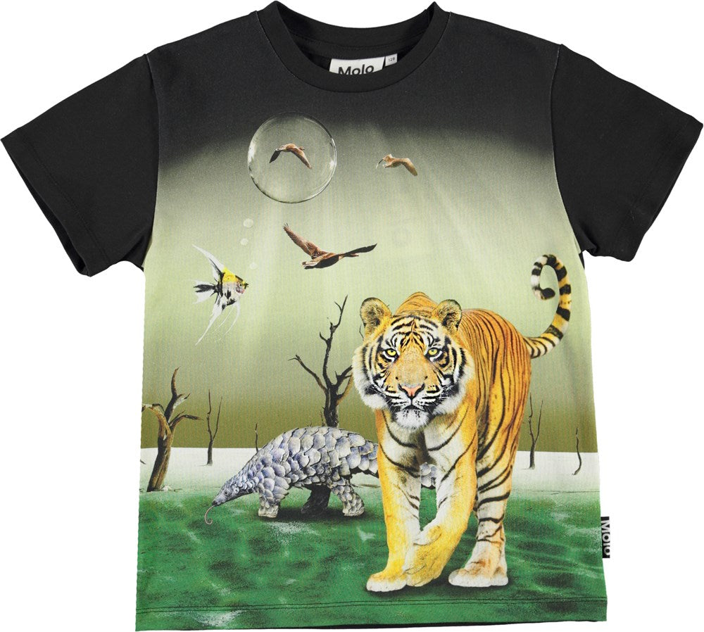 T-shirt Molo 1S22A217 7657 Boy Roxo Surreal World