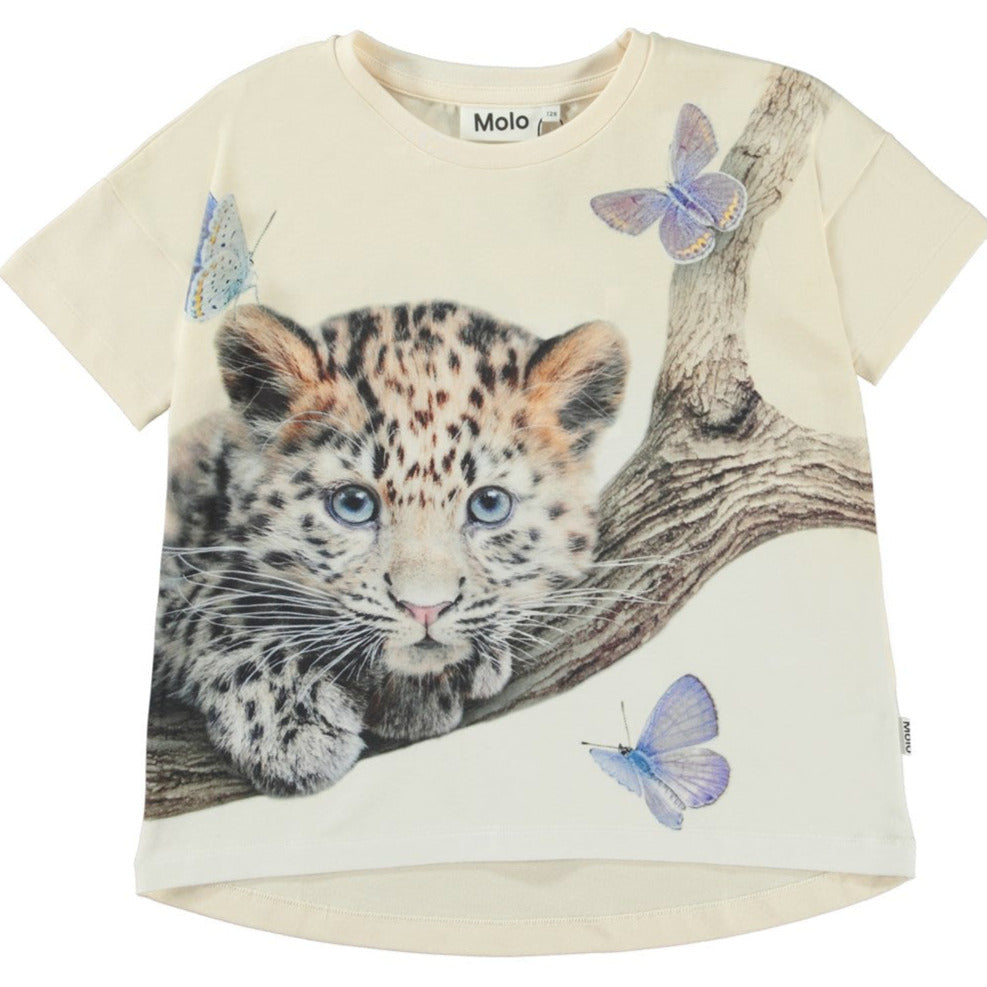Molo T-Shirt Kız Bebek Leopar