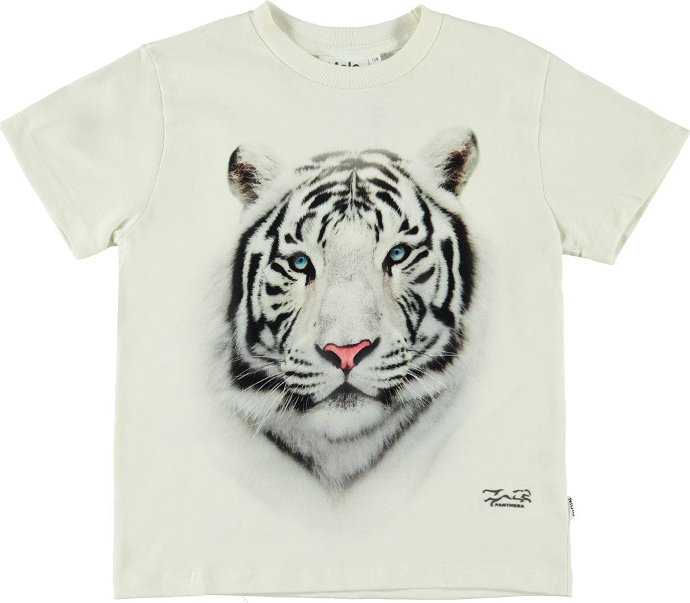 Molo Beyaz Kaplan Boy T-Shirt 6S22A207 Roxo