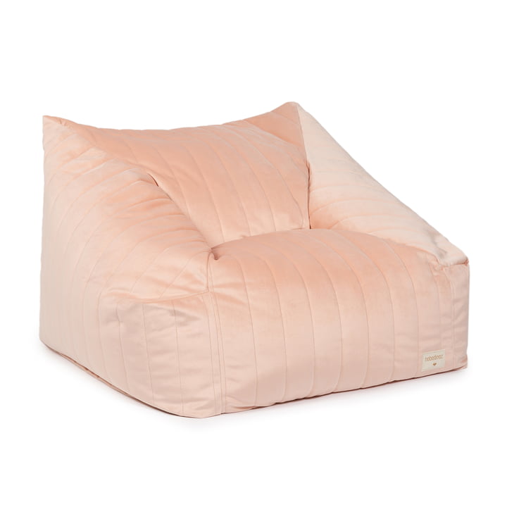 Nobodinoz - Cojín de asiento terciopelo Chelsea Bloom Rosa