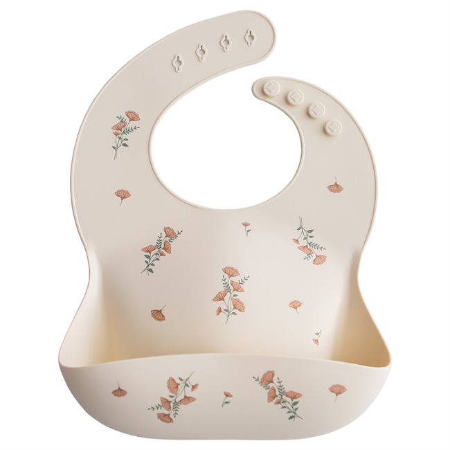 MUSHIE - Silicone Lätzchen Bib Pink Flowers