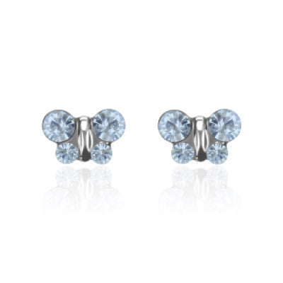 STUDEX - Clous d'oreilles papillon Mars aigue-marine