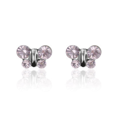 STUDEX - Clous d'oreilles Papillon June-Alexandrite rose