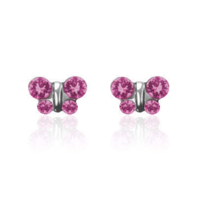 STUDEX - Clous d'oreilles papillon Rose d'Octobre