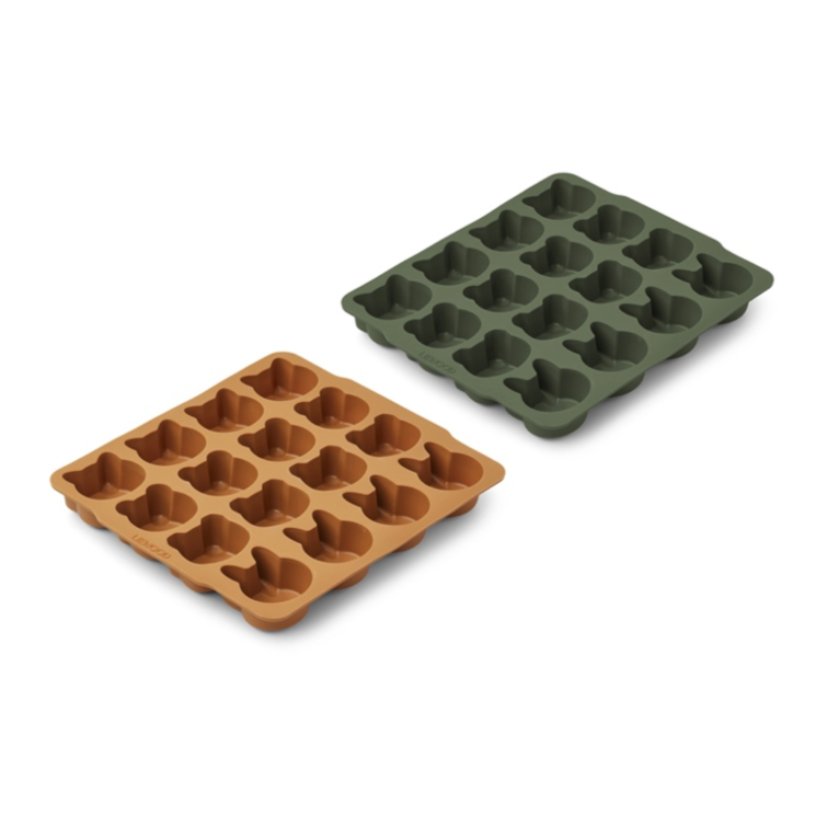 LIEWOOD - Lot de 2 moules à glaçons en silicone Sonny Hunter Green Mustard Mix