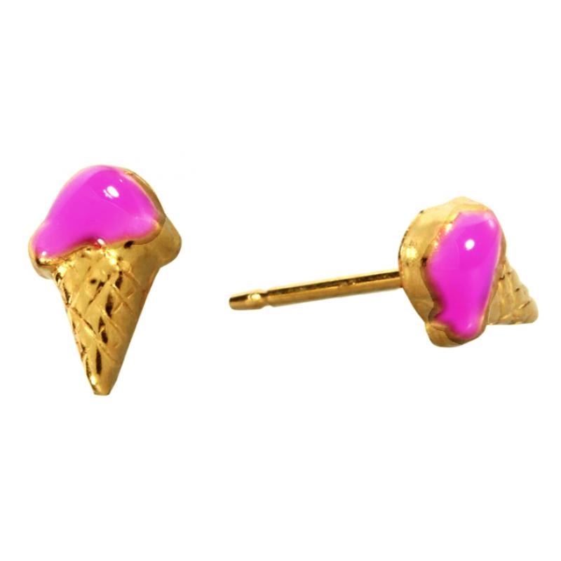 STUDEX - Pink Ice Cream motif ear studs