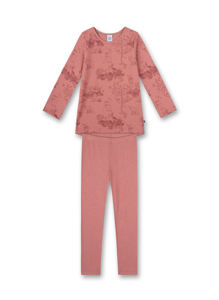 Pijamale Sanetta pentru fete Woodland Pink 233005