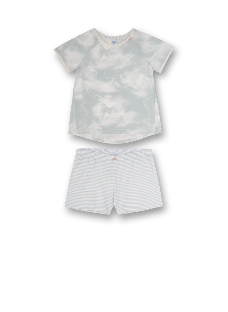 Sanetta kratka pidžama za djevojčice svijetloplava kolibri 245218