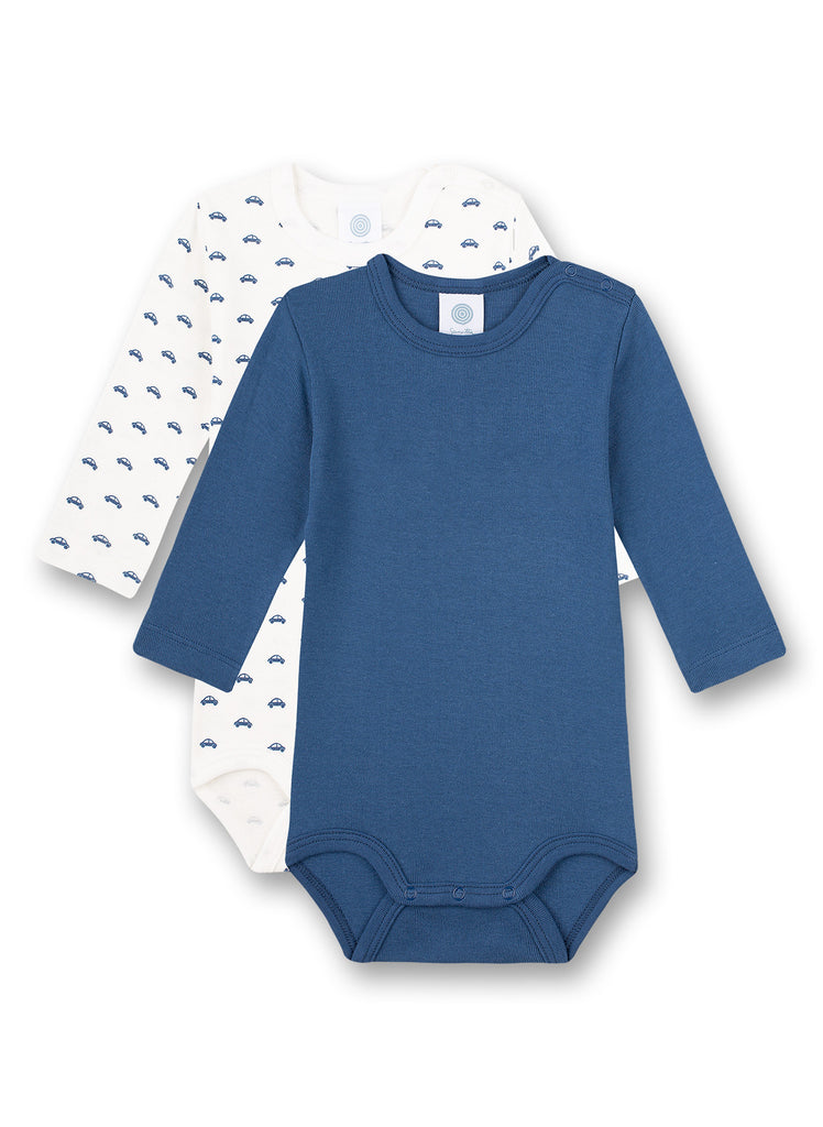 Sanetta Body Long Sleeve (Twin Pack) White and Blue 323026