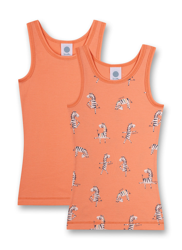 Sanetta Girls Undershirt (Twin Pack) Pink Yoga Safari 335544
