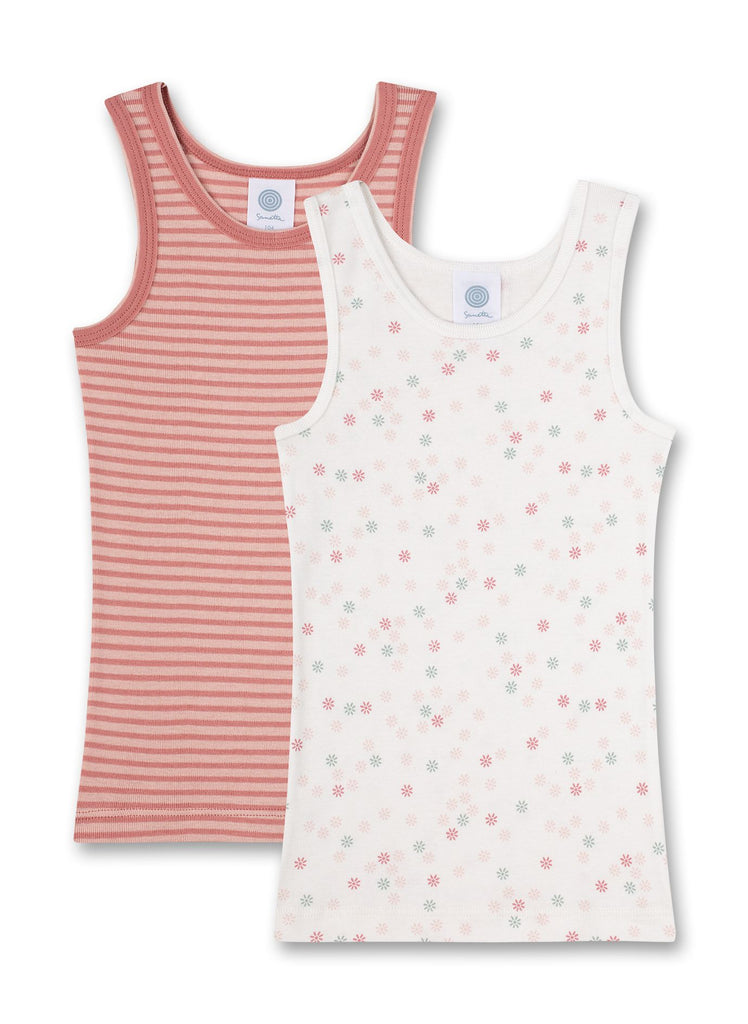 Sanetta Girl maillot de corps filles rose woodland double pack 335705
