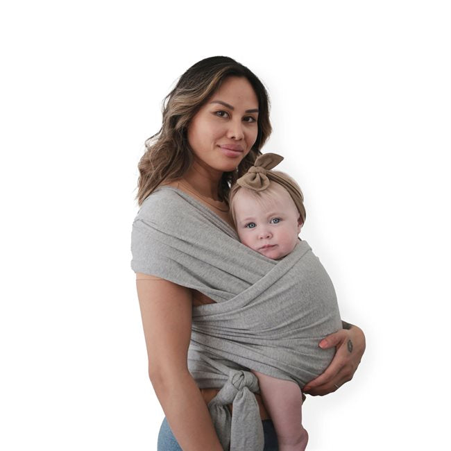 MUSHIE - baby sling gray melange organic cotton