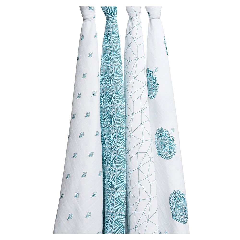 aden+anais - swaddles set of 4 paisley-teal classic