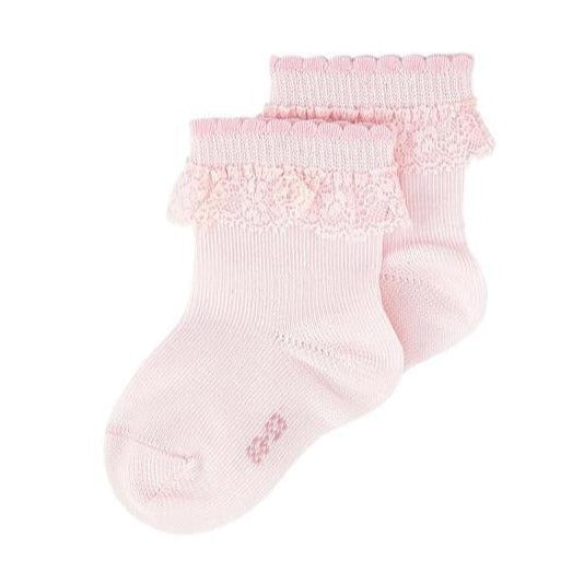 FALKE - Calcetines de encaje para bebé Romántico rosa claro