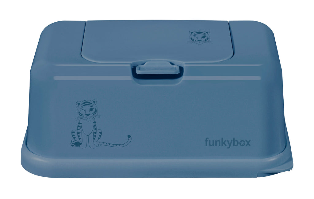 FUNKYBOX - Scatola salviettine umidificate Blue Jeans Tiger