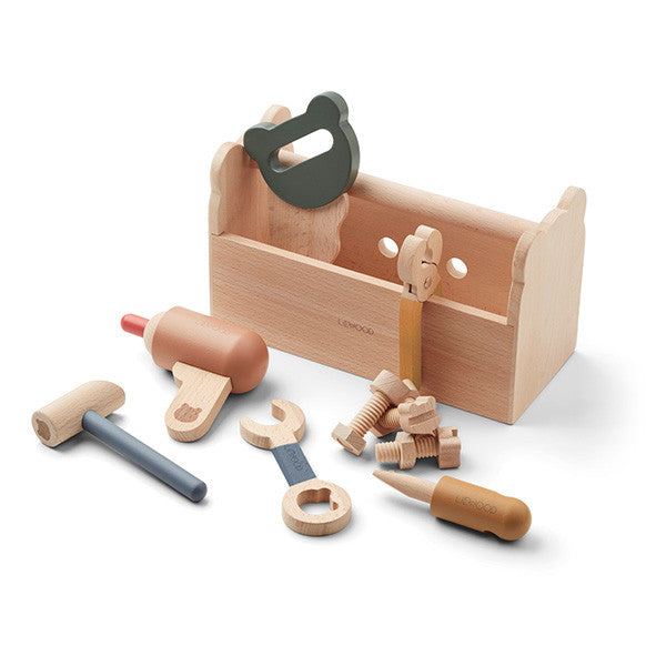 LIEWOOD - Werkzeugkasten Luigi Holz Blue Multi Mix