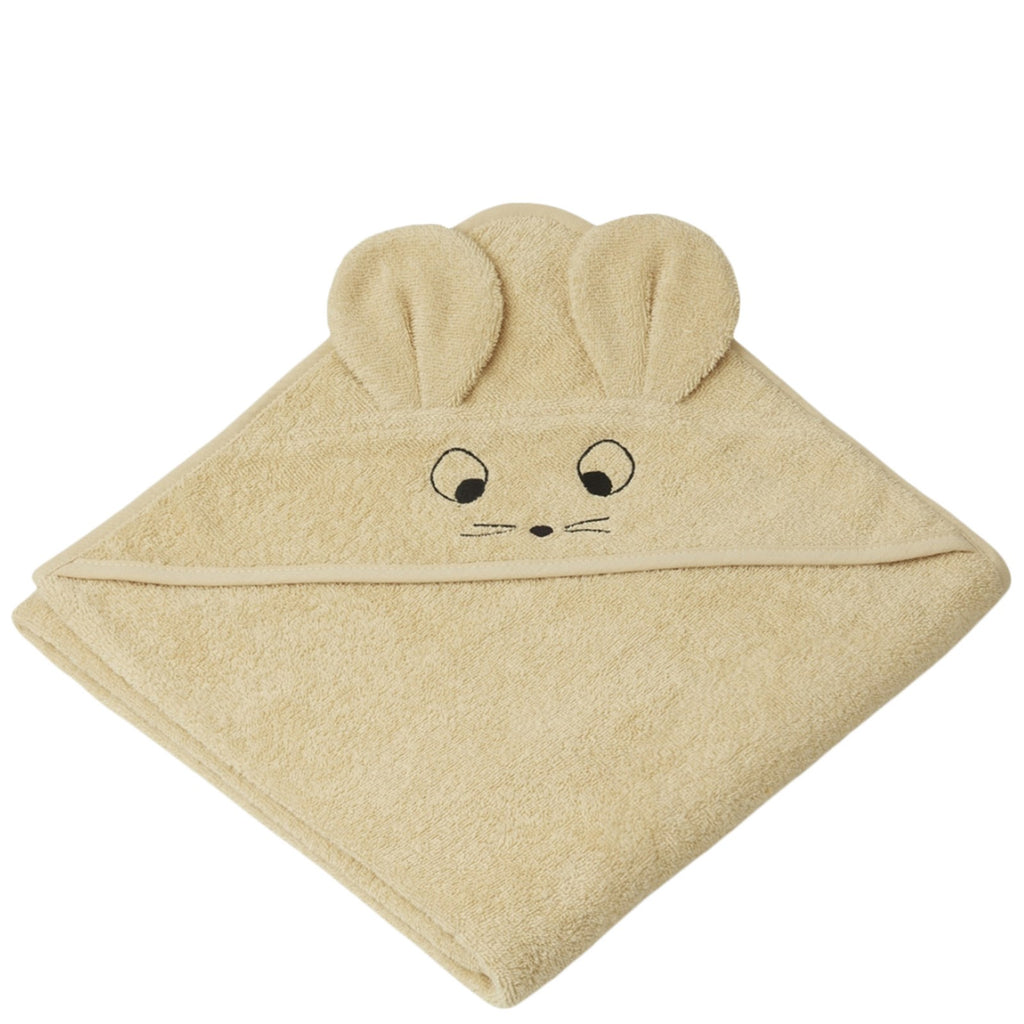 LIEWOOD - Drap de bain à capuche Augusta Souris Blé Jaune 100 x 100 cm