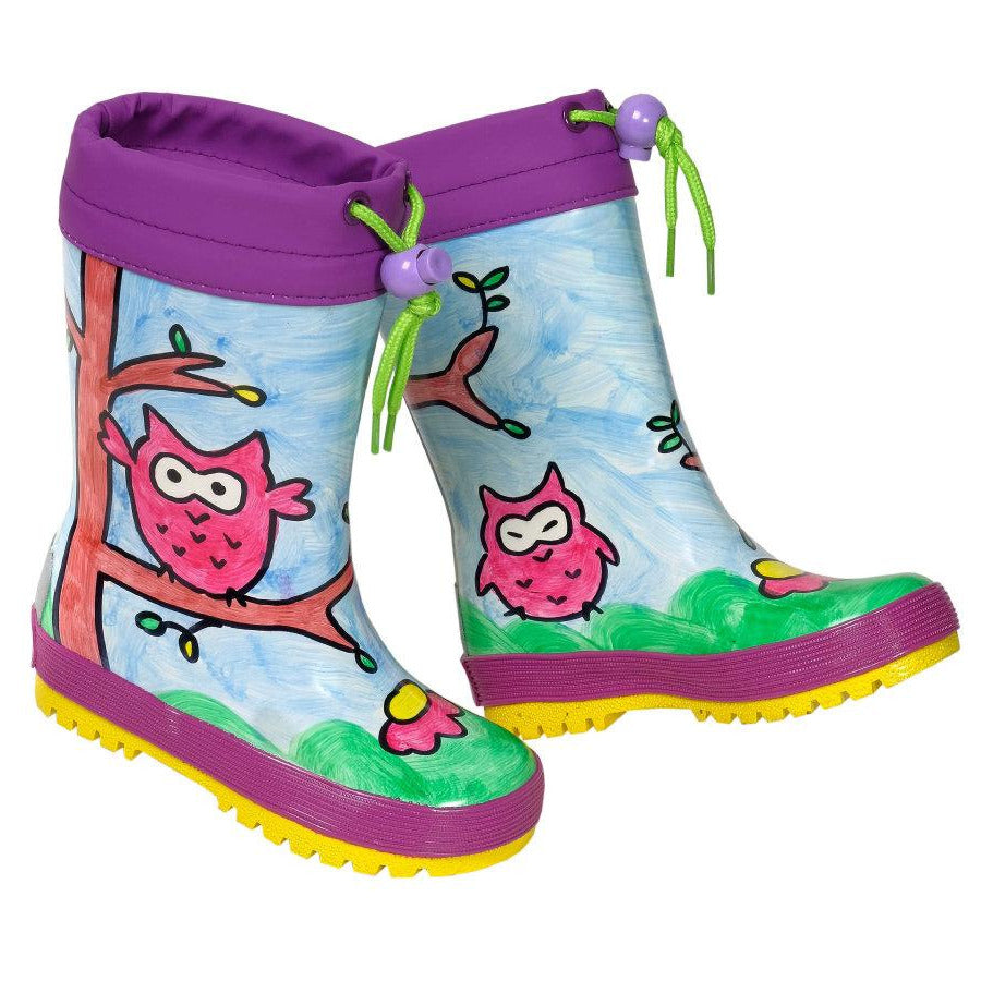 rubber boots girl maximo owl