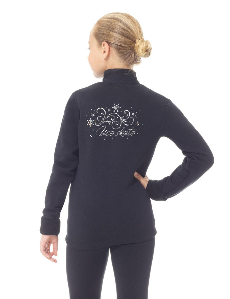 MONDOR - veste de patinage artistique Polartec avec strass noir