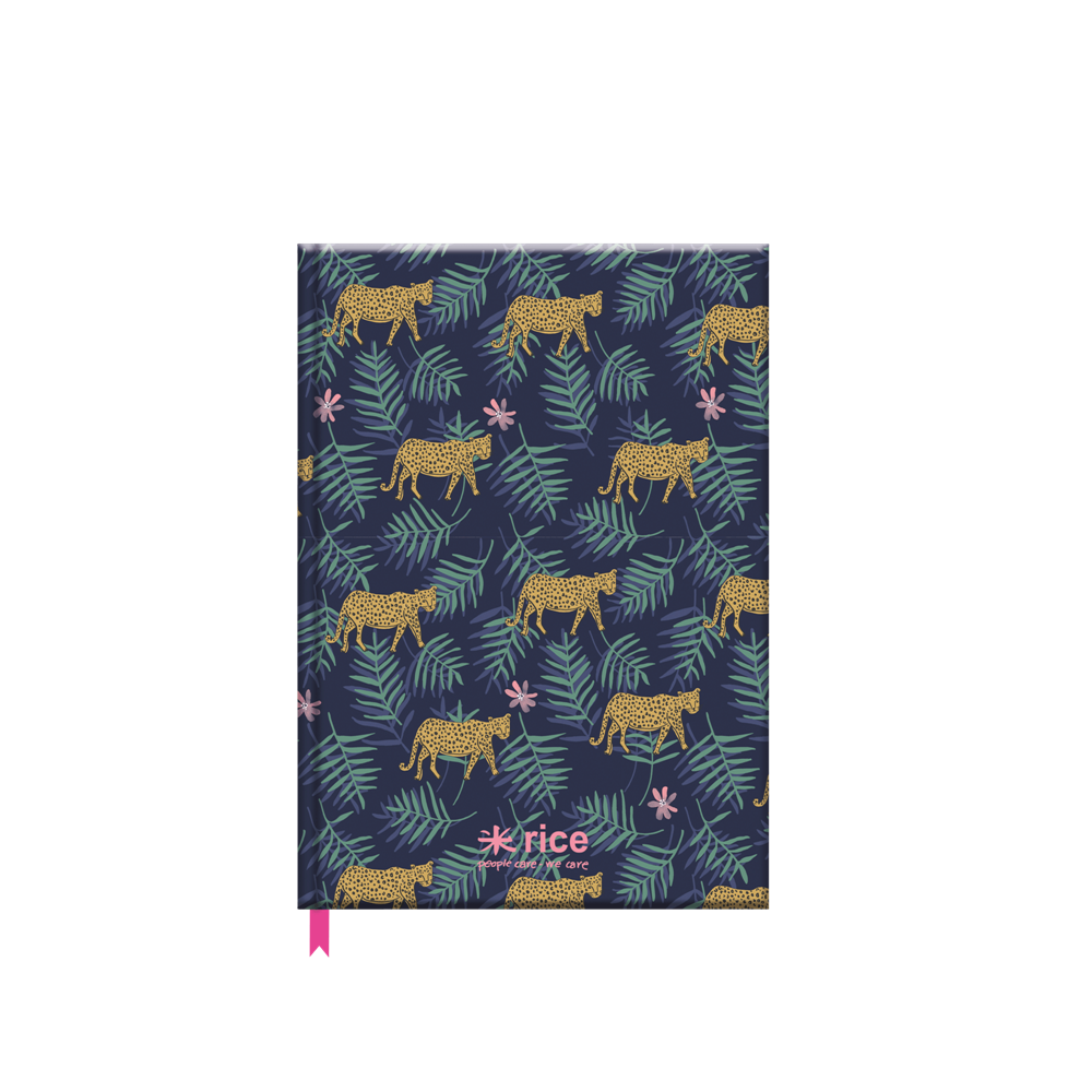 RICE - Notebook Leopard i lišće A5