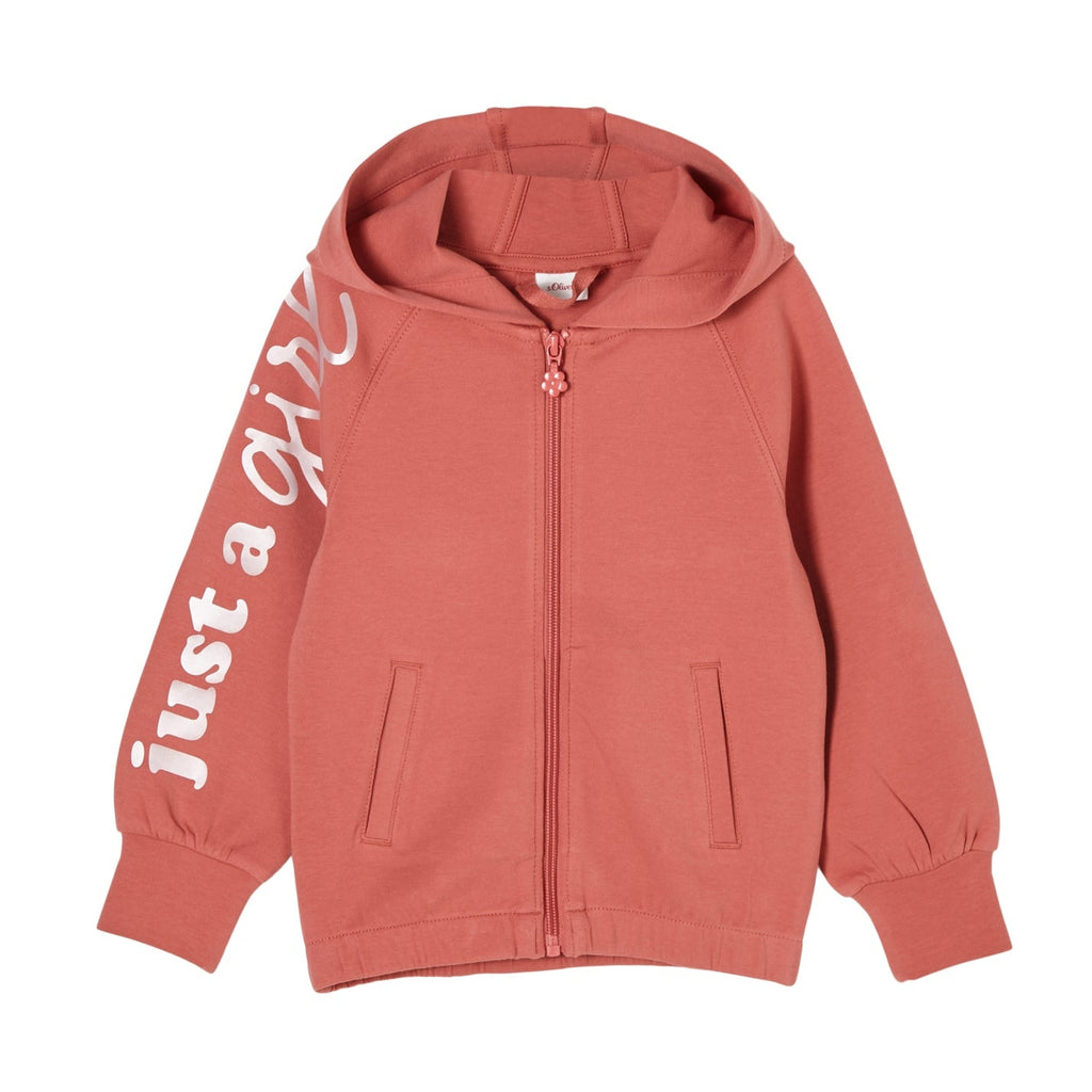 s.Oliver girls hooded jacket with lettering print 2111029