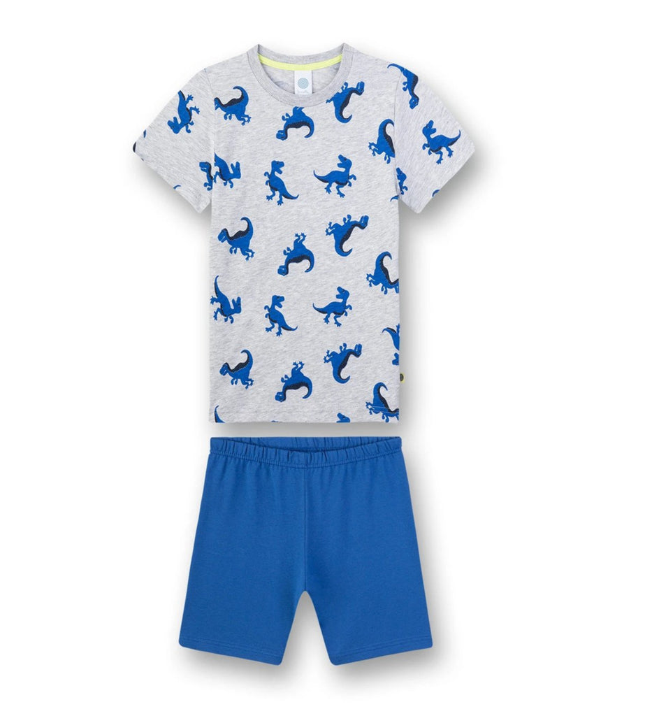SANETTA - Dječačka kratka pidžama Dino siva melange