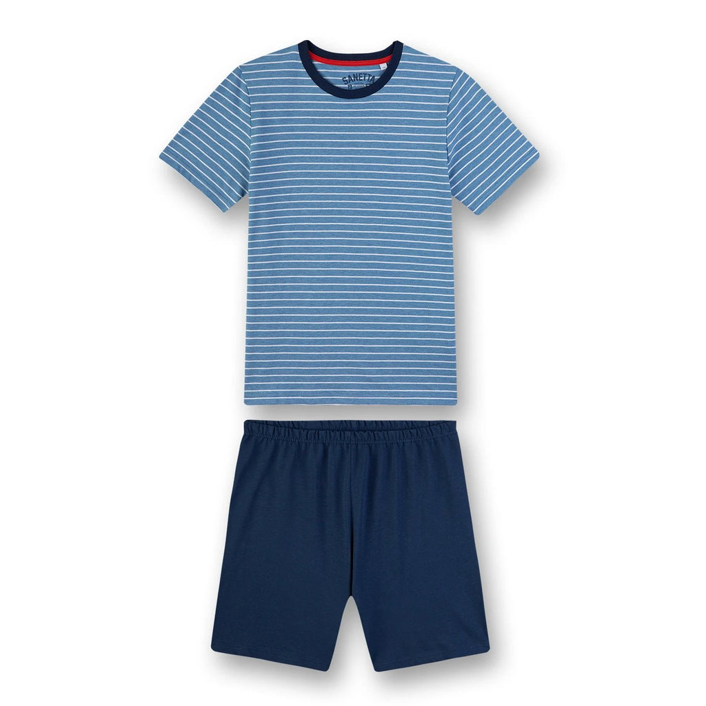 SANETTA - Коротка піжама для хлопчика Surf Seekers синя