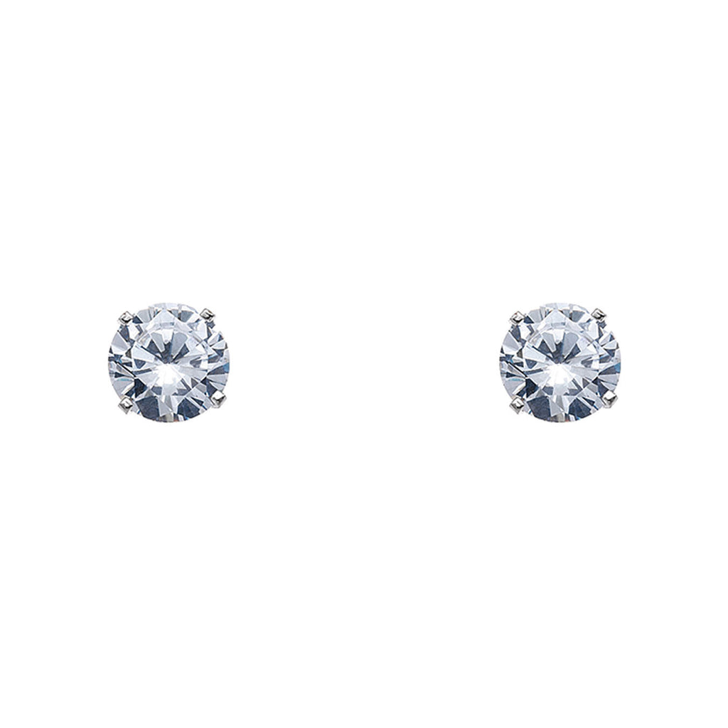 STUDEX - Pendientes de botón Tiffany Cubic Zirconia corona engaste 5mm