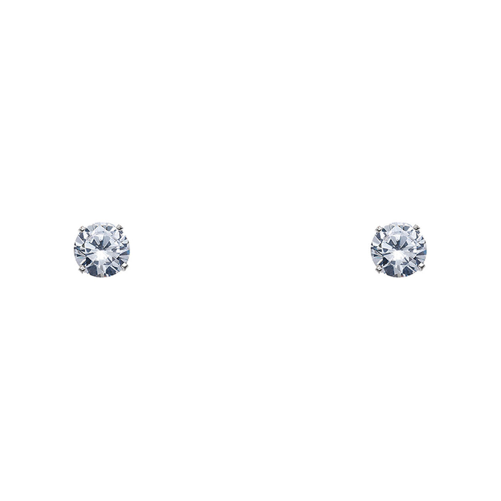 STUDEX - Pendientes de botón Tiffany Cubic Zirconia corona engaste 3mm