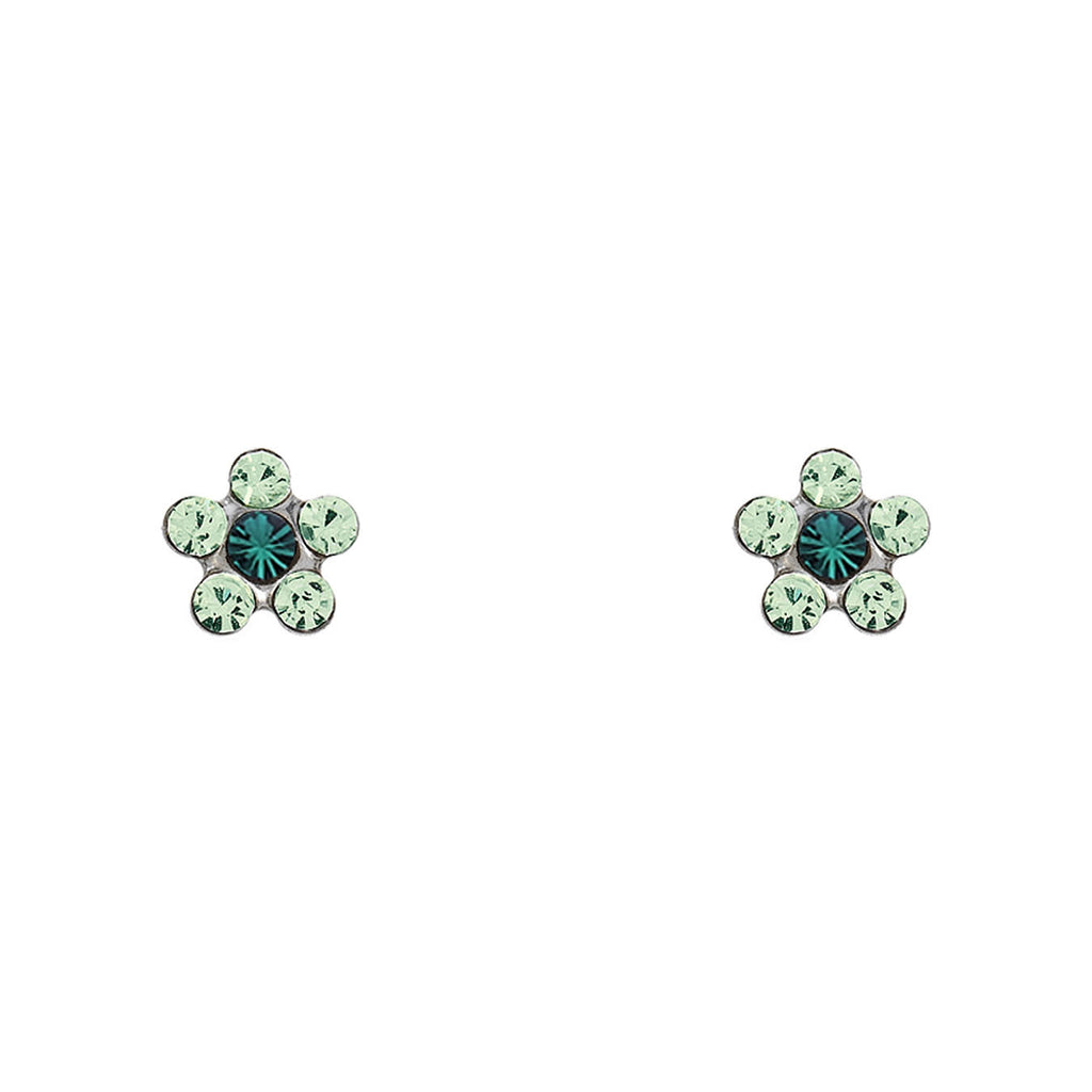 STUDEX - Ohrstecker Blümchen August-Peridot Mai-Smaragd 5mm DSC